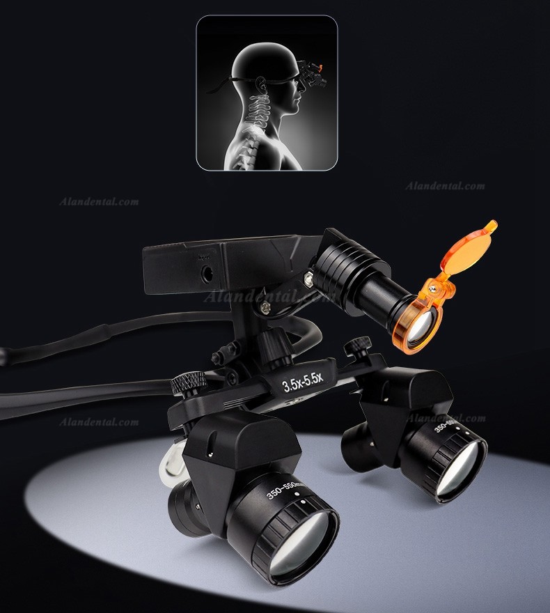 WJ YWJ-MG11 3.0X-5.0X Ergonomic Dental Binocular Loupes With Dental Headlight (Adjustable Magnification)